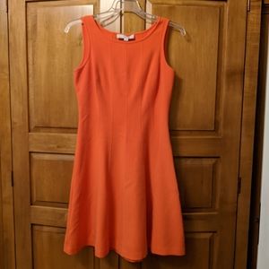 Loft Orange Fit & Flare Dress Size 0